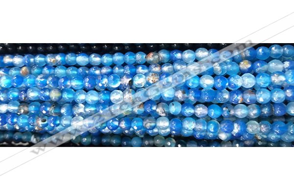 CAA2880 15 inches 6mm faceted round fire crackle agate beads wholesale