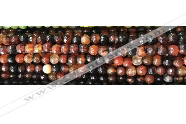 CAA2882 15 inches 6mm faceted round fire crackle agate beads wholesale