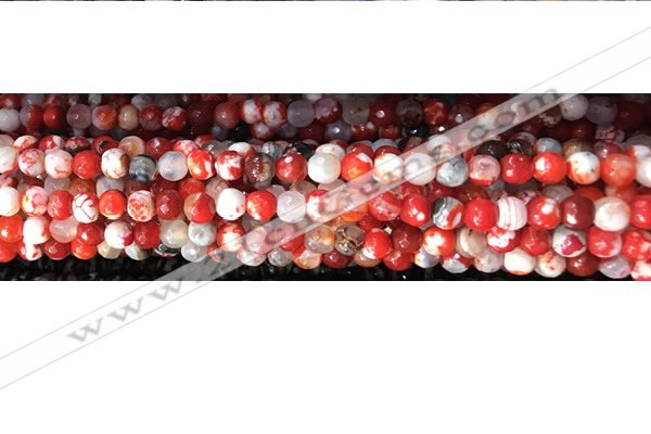 CAA2886 15 inches 6mm faceted round fire crackle agate beads wholesale