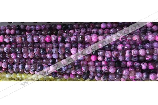 CAA2892 15 inches 6mm faceted round fire crackle agate beads wholesale