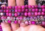 CAA2895 15 inches 6mm faceted round fire crackle agate beads wholesale