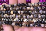 CAA2898 15 inches 6mm faceted round fire crackle agate beads wholesale