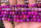 CAA2899 15 inches 6mm faceted round fire crackle agate beads wholesale