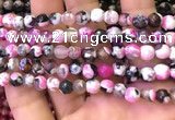 CAA2902 15 inches 6mm faceted round fire crackle agate beads wholesale