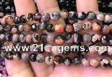 CAA2903 15 inches 6mm faceted round fire crackle agate beads wholesale