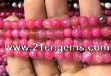 CAA2912 15 inches 6mm faceted round fire crackle agate beads wholesale