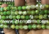 CAA2917 15 inches 6mm faceted round fire crackle agate beads wholesale
