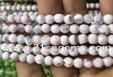 CAA2918 15 inches 6mm faceted round fire crackle agate beads wholesale