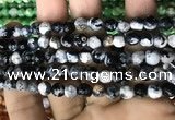 CAA2923 15 inches 6mm faceted round fire crackle agate beads wholesale