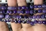 CAA2929 15 inches 6mm faceted round fire crackle agate beads wholesale