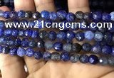 CAA2932 15 inches 6mm faceted round fire crackle agate beads wholesale