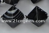 CAA294 15.5 inches 20*20*20mm black line agate gemstone beads