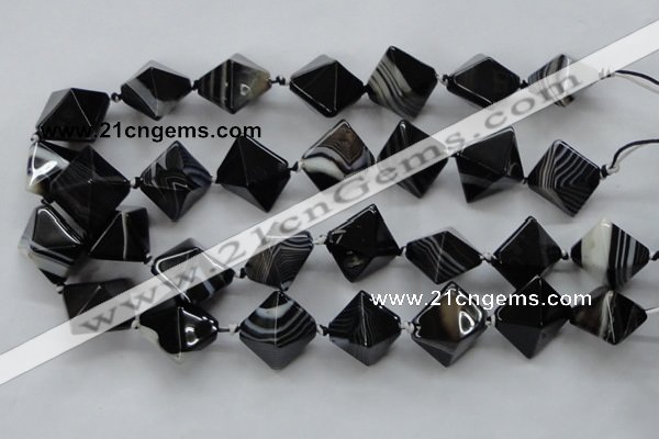 CAA294 15.5 inches 20*20*20mm black line agate gemstone beads