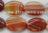 CAA295 15.5 inches 18*25mm oval red line agate gemstone beads