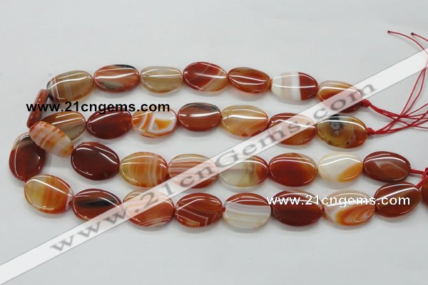 CAA295 15.5 inches 18*25mm oval red line agate gemstone beads