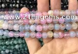 CAA2960 15 inches 8mm faceted round fire crackle agate beads wholesale