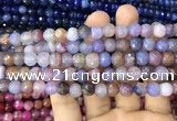 CAA2962 15 inches 8mm faceted round fire crackle agate beads wholesale