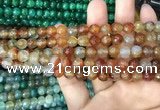 CAA2966 15 inches 8mm faceted round fire crackle agate beads wholesale