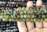 CAA2968 15 inches 8mm faceted round fire crackle agate beads wholesale