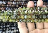 CAA2968 15 inches 8mm faceted round fire crackle agate beads wholesale