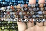 CAA2970 15 inches 8mm faceted round fire crackle agate beads wholesale