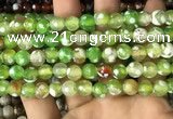 CAA2977 15 inches 8mm faceted round fire crackle agate beads wholesale