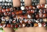 CAA2978 15 inches 8mm faceted round fire crackle agate beads wholesale