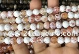 CAA2981 15 inches 8mm faceted round fire crackle agate beads wholesale