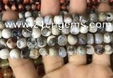 CAA2985 15 inches 8mm faceted round fire crackle agate beads wholesale