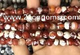 CAA2990 15 inches 8mm faceted round fire crackle agate beads wholesale