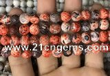 CAA2992 15 inches 8mm faceted round fire crackle agate beads wholesale