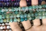 CAA2999 15 inches 8mm faceted round fire crackle agate beads wholesale