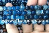 CAA3009 15 inches 8mm faceted round fire crackle agate beads wholesale