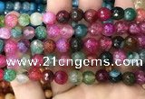 CAA3010 15 inches 8mm faceted round fire crackle agate beads wholesale