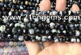 CAA3013 15 inches 8mm faceted round fire crackle agate beads wholesale