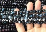 CAA3018 15 inches 8mm faceted round fire crackle agate beads wholesale