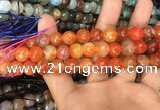 CAA3042 15 inches 10mm faceted round fire crackle agate beads wholesale