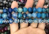 CAA3047 15 inches 10mm faceted round fire crackle agate beads wholesale