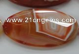 CAA305 15.5 inches 32*52mm faceted oval red line agate beads