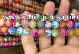 CAA3054 15 inches 10mm faceted round fire crackle agate beads wholesale