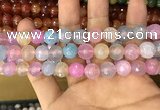 CAA3058 15 inches 10mm faceted round fire crackle agate beads wholesale