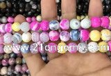 CAA3064 15 inches 10mm faceted round fire crackle agate beads wholesale