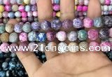 CAA3065 15 inches 10mm faceted round fire crackle agate beads wholesale