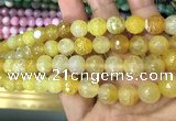 CAA3067 15 inches 10mm faceted round fire crackle agate beads wholesale