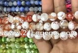 CAA3073 15 inches 10mm faceted round fire crackle agate beads wholesale