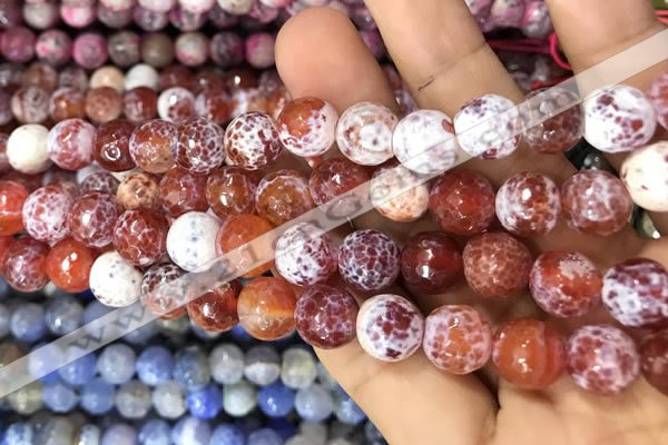 CAA3074 15 inches 10mm faceted round fire crackle agate beads wholesale