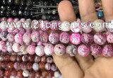 CAA3075 15 inches 10mm faceted round fire crackle agate beads wholesale