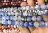 CAA3078 15 inches 10mm faceted round fire crackle agate beads wholesale