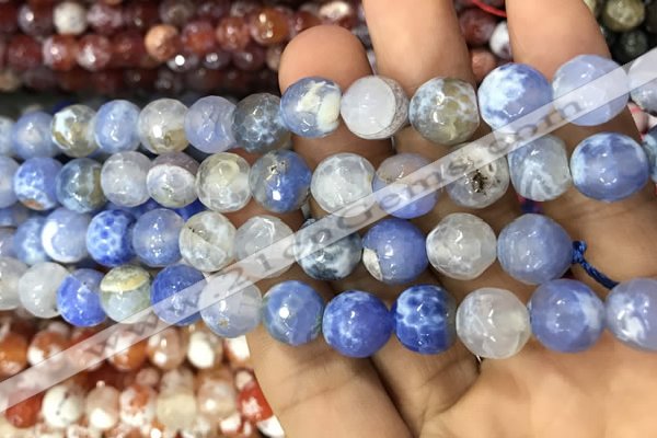 CAA3078 15 inches 10mm faceted round fire crackle agate beads wholesale