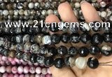 CAA3084 15 inches 10mm faceted round fire crackle agate beads wholesale